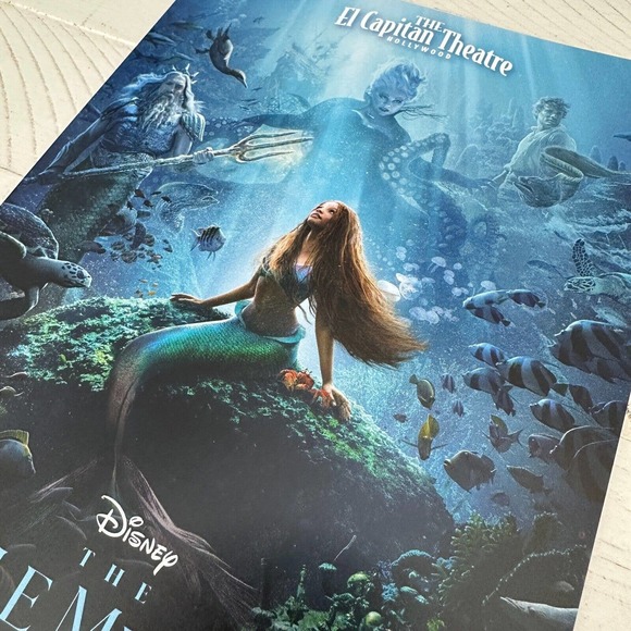 The Little Mermaid 2023 Hollywood El Capitan Theatre Mini Promo Poster 11x6" - Picture 2 of 7